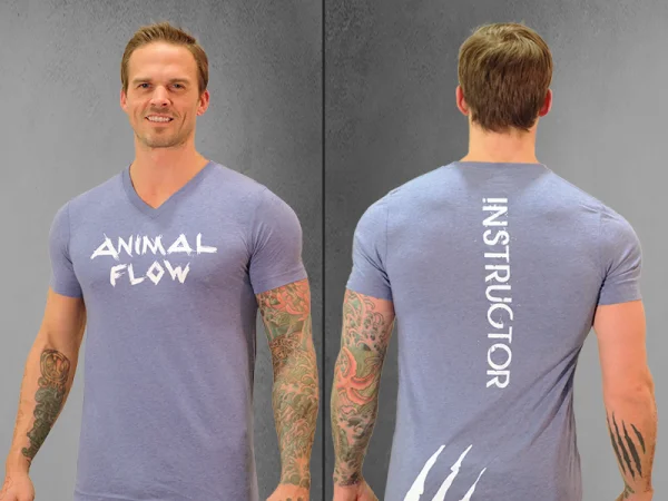 blue v neck mens side by side cut out