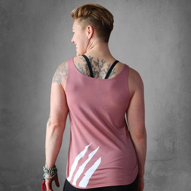 Side Slit Tank (Women’s) Heather Navy or Mauve - Image 4