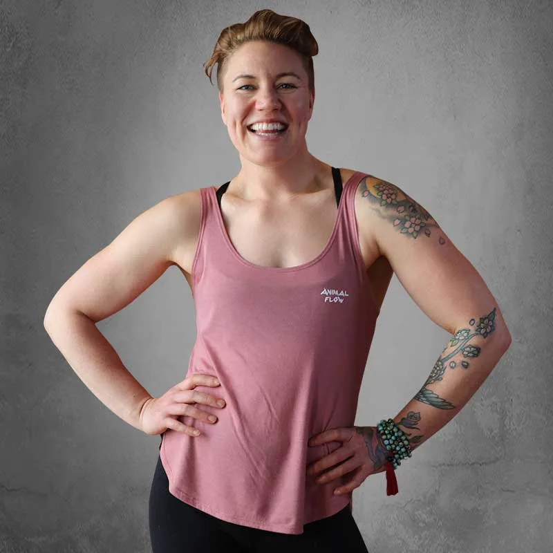 Side Slit Tank (Women’s) Heather Navy or Mauve - Image 5