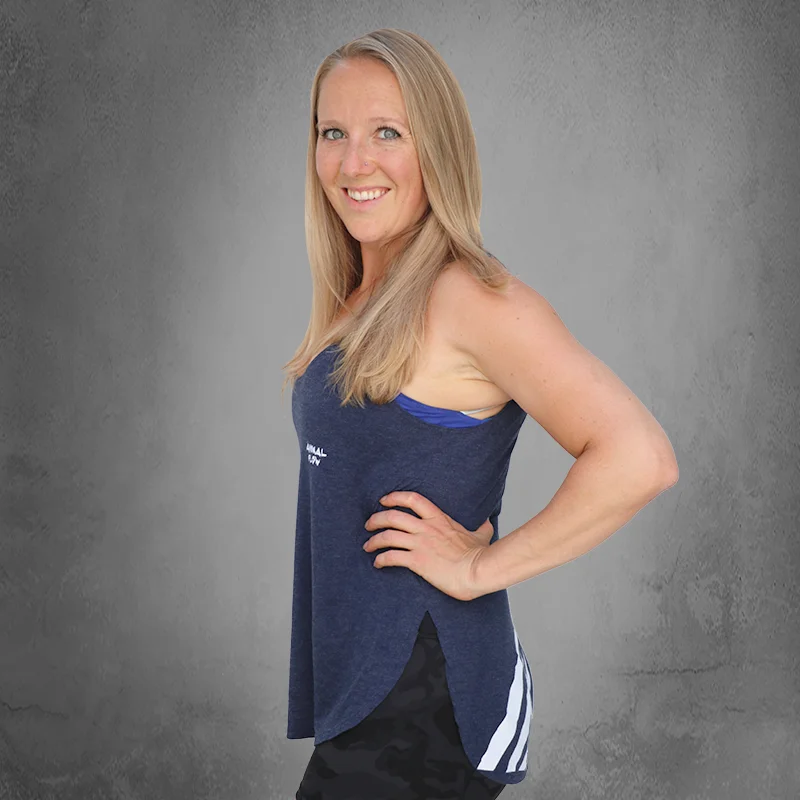 Side Slit Tank (Women’s) Heather Navy or Mauve - Image 2