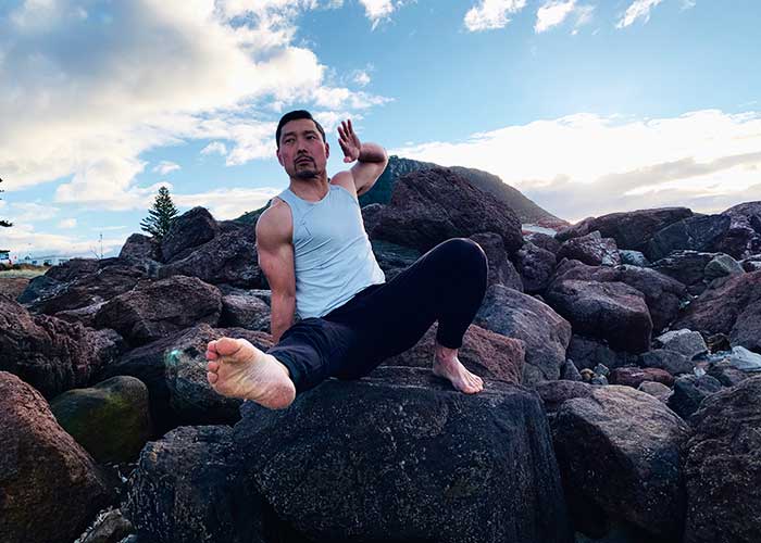 Bobby Yang, Side Kickthrough on beach in NZ